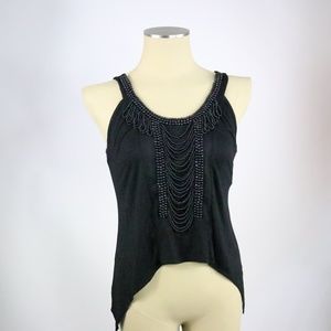 Love Stitch Black Beaded Tank - M - P030